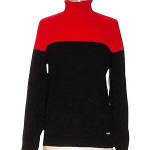 Calvin Klein long sleeve tops,Red & black turtle neck Medium size